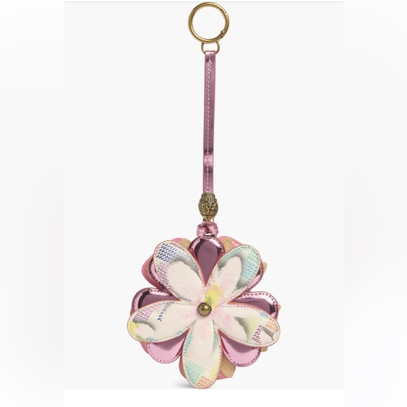 Kurt Geiger Accessories - Kurt Geiger Floral Leather Bag Charm/ Keychain Charm - Pink